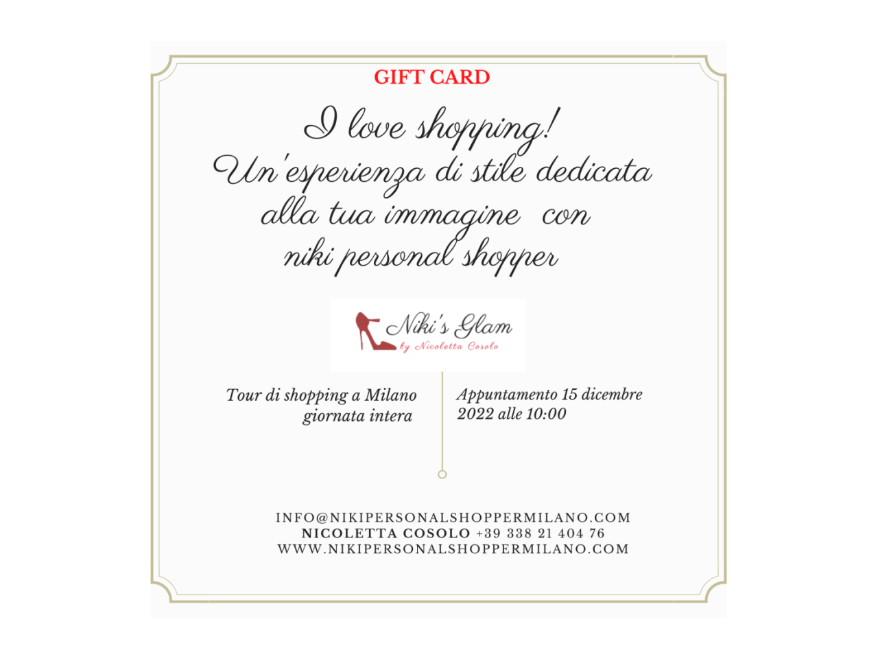 Gift card - Nicky's Glam di Nicoletta Cosolo